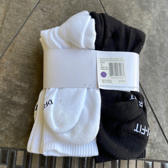 6 pairs (3 WHITE/3 BLACK) NIKE EVERYDAY COTTON CUSHIONED CREW MEN’S SOCKS - Picture 4 of 16